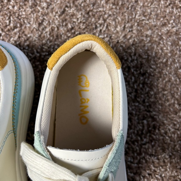 Lamo Green and Cream Slippers with Suede Accents - Picture 2 of 9